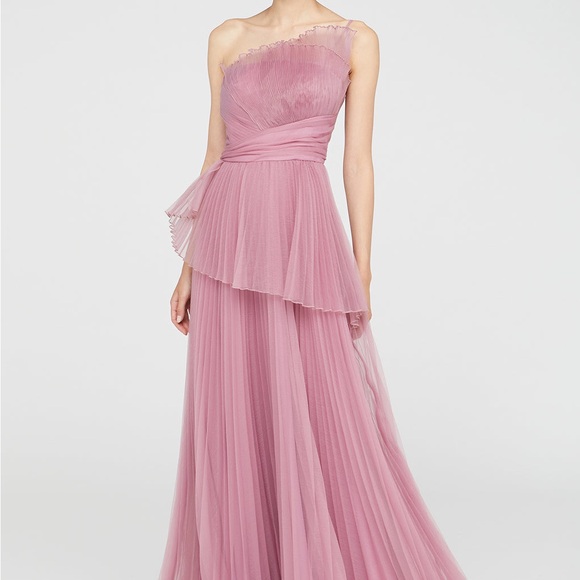 Theia Delphine pleated organza gown - Picture 4 of 8